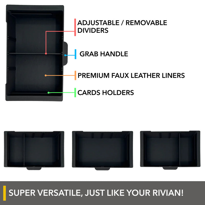 Rivian R1S & R1T Slidable Armrest/Console Organizer Half Tray